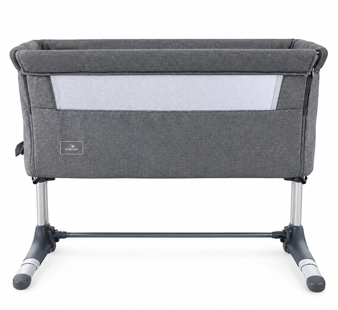 Babylo Grey Bedside Cot  0-6 months